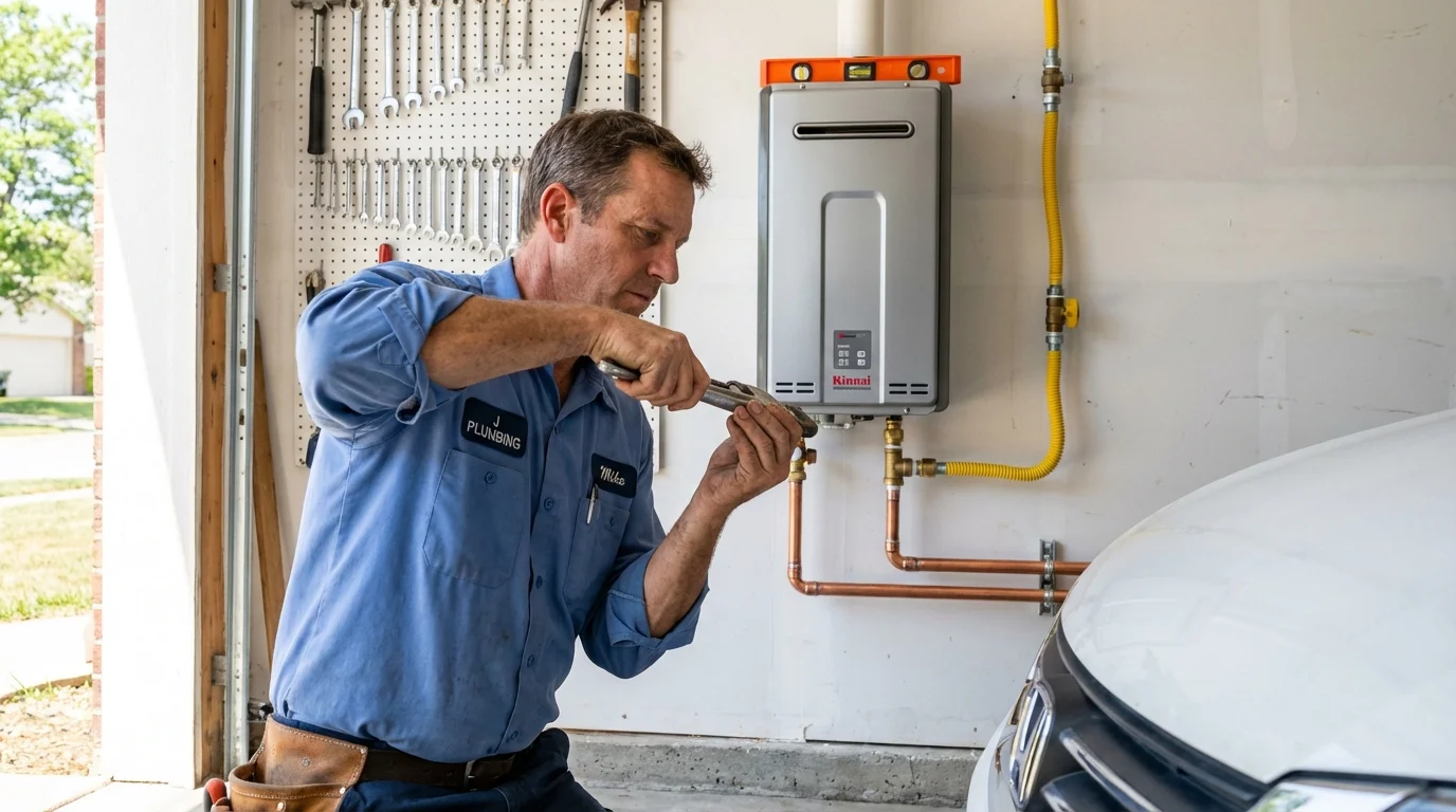 Tankless water heater installation by a Johns Plumbing LLC plumber in Jermyn